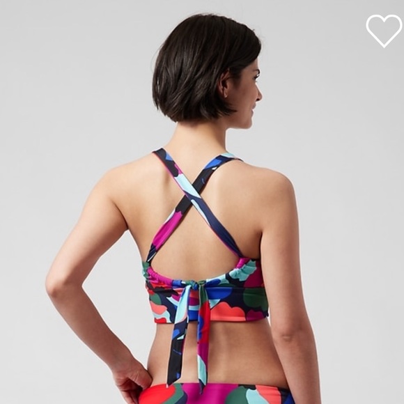 ❤️ Athleta Plunge Bikini Top D-DD // Tossed Floral Dress Blue - Picture 3 of 8